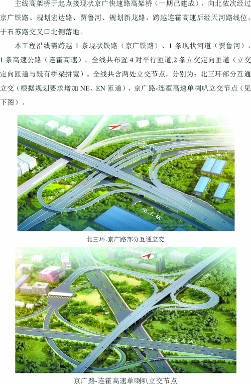 京广路—连霍高速单喇叭立交效果图