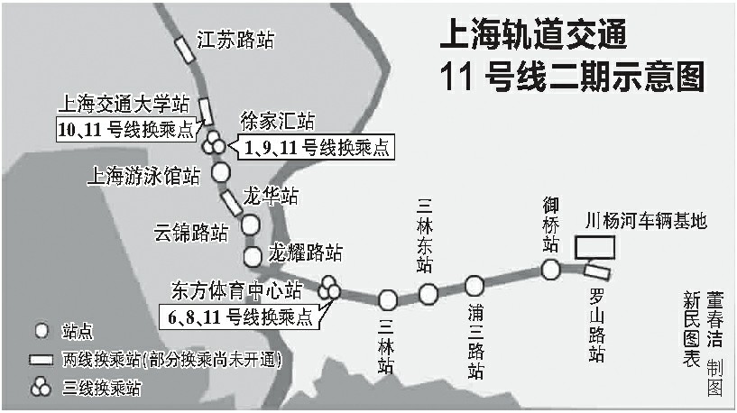 董春洁图片说明:上海轨道交通1线二期示意图