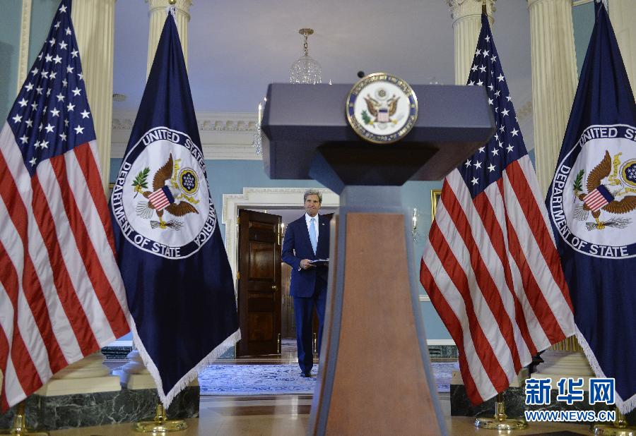 美国国务卿克里就叙利亚局势发表声明(组图)