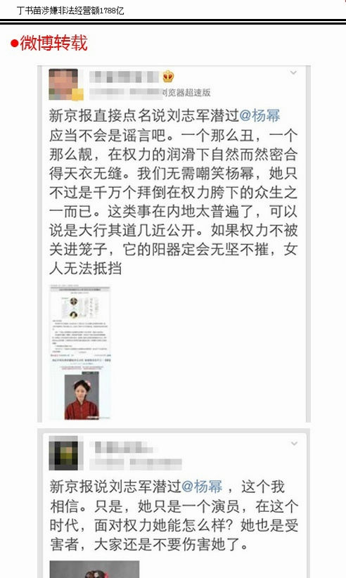 网络转载擅加内容 杨幂否认被刘志军潜规则