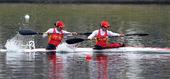 图文：皮划艇女子500米双人皮艇 河北队比赛中