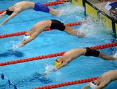 图文：男子4X100米混合泳接力 徐嘉余在比赛中
