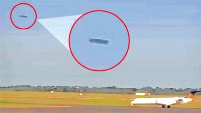 德国机场上空出现 疑似飞碟不明物体(图)