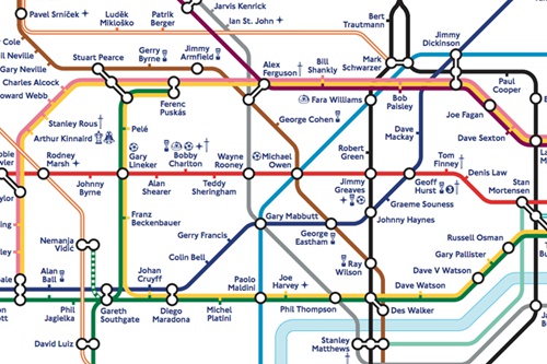 英足总与伦敦地铁同庆生 绿茵众名宿命名地铁