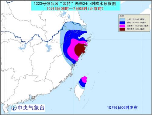 三预警齐发 强台风菲特将在浙闽沿海登陆(组