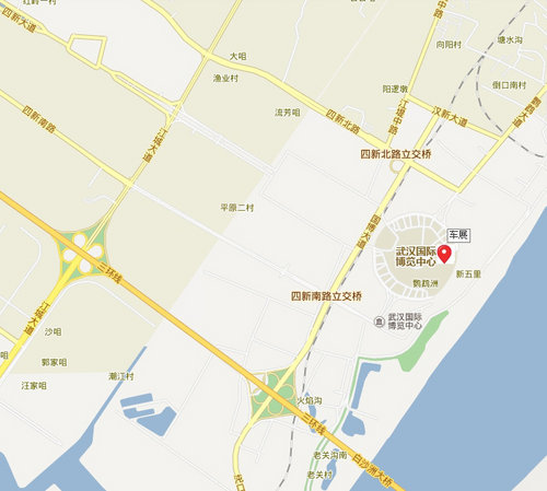 武汉国际博览中心位置地图(地图数据来自百度地图)