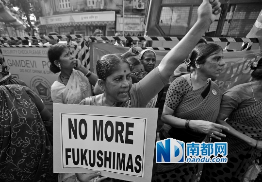 21日,印度示威者抗议该国核电站项目。