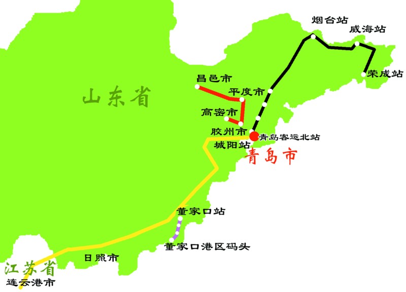 青荣城际铁路建成后,青岛,烟台,威海之间将真正实现1小时半岛生活圈.