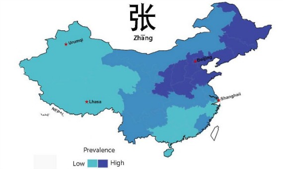 中国人口姓氏分布图_中国姓氏人口分布图 看看你的大本营在哪儿(3)