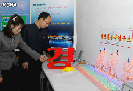 朝鲜全国灯饰及照明器具展和科技发表会19日至20日在金策工业综合大学举行。