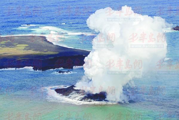 日本火山喷发新造一座小岛(图)