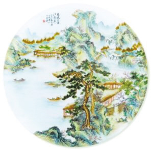 张志汤《春风又绿江南岸》瓷板画