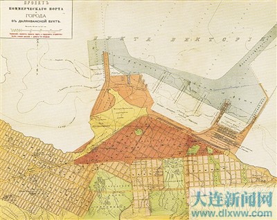 (图二)0年5月之前,大连湾商港,城市规划图(右下角系萨哈洛夫签名)