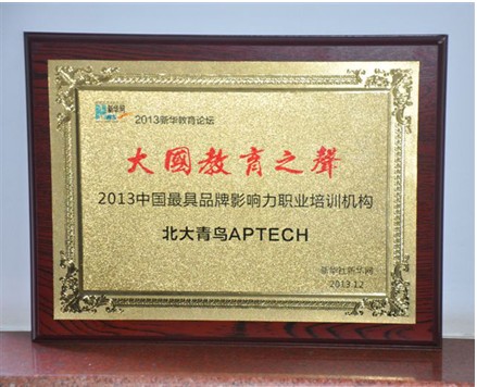 北大青鸟APTECH荣获新华网2013年中国最具