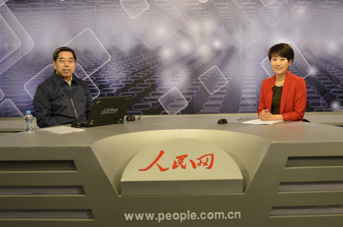 国家统计局局长马建堂接受人民网记者采访(图