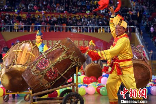 图为壮族会鼓表演现场. 杨志雄 摄