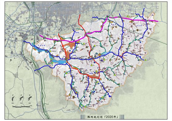 济南南部山区2020年远期道路规划图