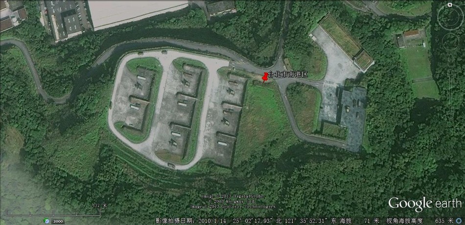 谷歌地图上的台湾爱国者导弹基地,有资料显示,这个基地为预设阵地图片