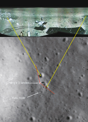 美探测器拍下"嫦娥""玉兔"照片(图)