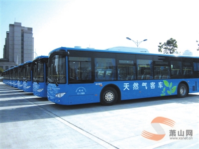 萧山公交公司的天然气公交车。