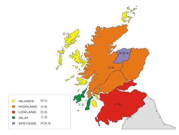 苏格兰威士忌五大产区
