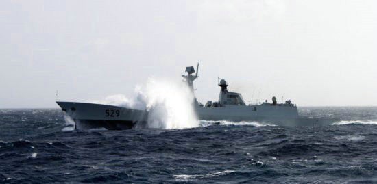 资料图:中国海军529舟山号导弹护卫舰.