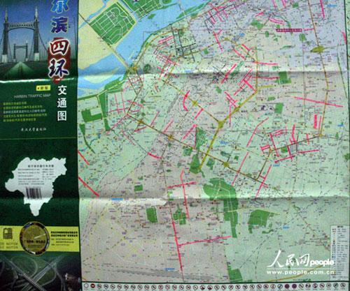 哈尔滨城管制手绘地图 为菜农标注允许经营街