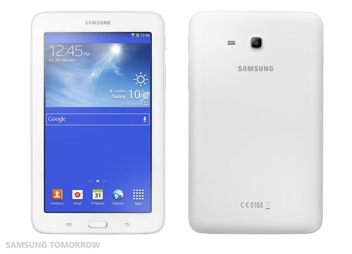 白色版GALAXY Tab3 Lite(图片来自于samsung tomorrow)