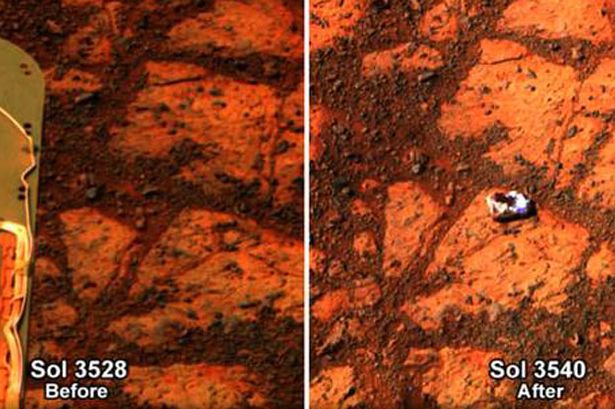 据《参考消息》1月20日报道，【英国《新科学家》周刊网站1月18日报道】题：在火星车的行进路径上出现中空的“面包圈”岩石