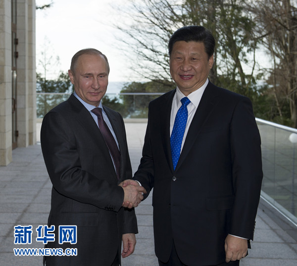 2月6日，国家主席习近平在俄罗斯索契会见俄罗斯总统普京。 新华社记者黄敬文 摄