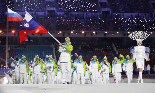 图文:索契冬奥会开幕式 洛文尼亚体育代表团