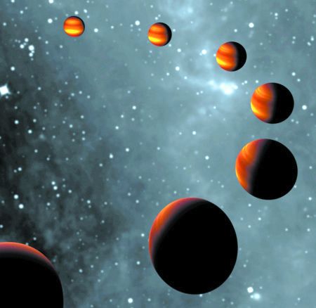 在围绕母星运转期间,太阳系外行星corot-1b交替地露出它的阳面和阴面.