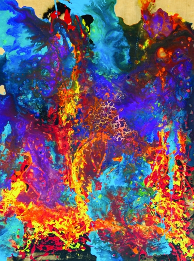 《空间17号—开满鲜花的空间之二》 80*110 Space No.17 - Space Full of Flowers