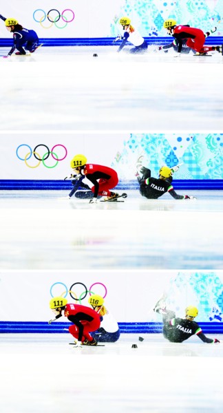 索契冬奥会女子短道速滑500米决赛,中国选手李
