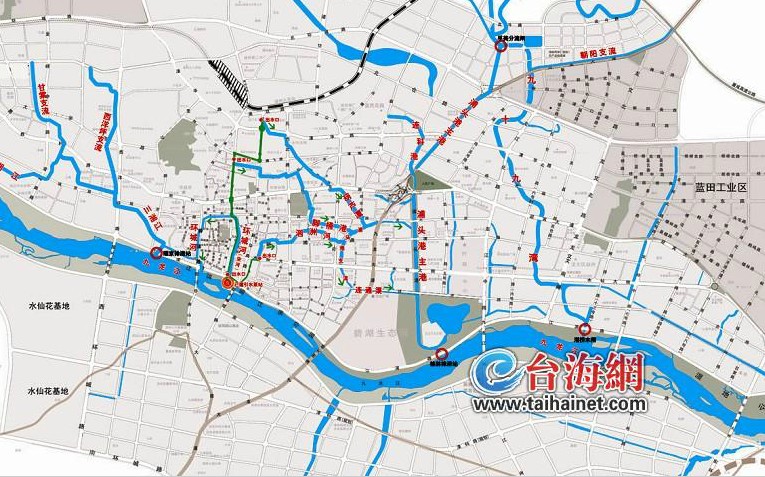 漳州市区河系分布图局部