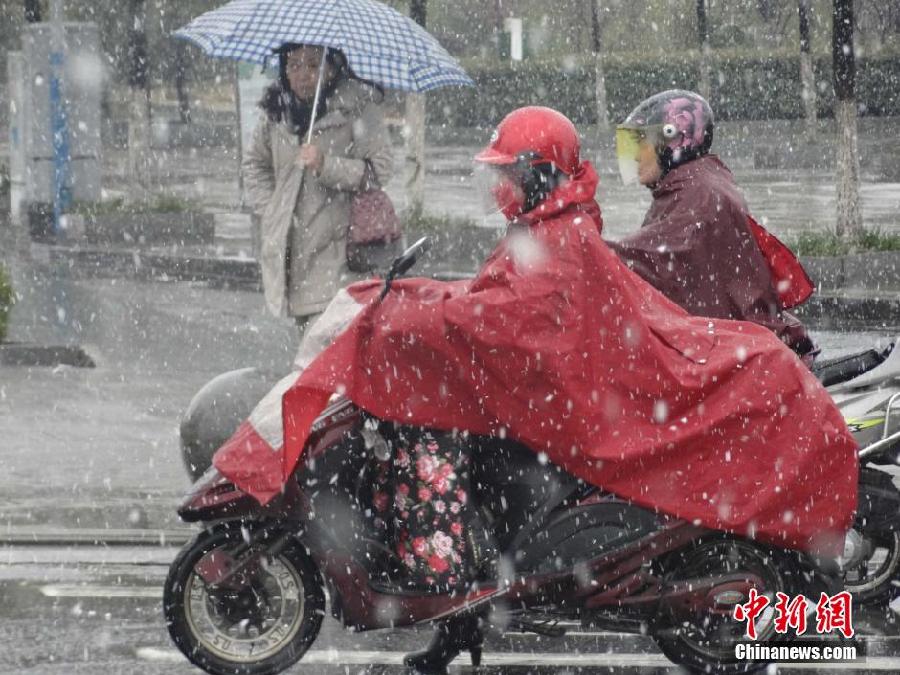 当日,我国南方多地迎来新一轮雨雪天气,江苏,浙江等多省发布暴雪预警.