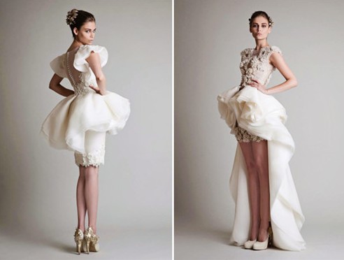 新疆网讯 近年来婚纱界掀起了一阵短裙风潮