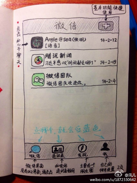 大学生手绘微信说明书教父母用软件(组图)