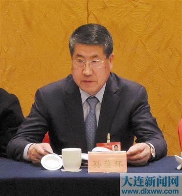 孙荫环在政协会上参加讨论。本报记者王华 摄