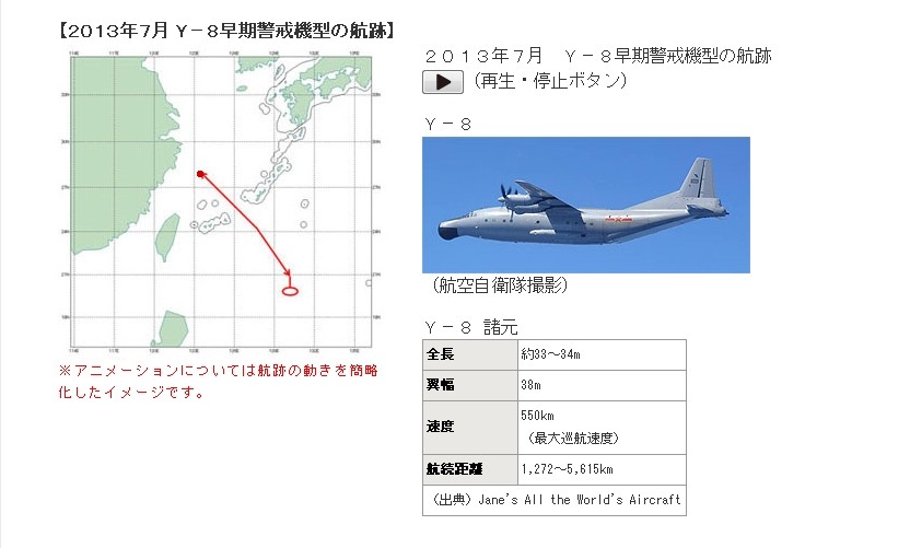 日本公布中国各型飞机在日本周围飞行记录(组图)