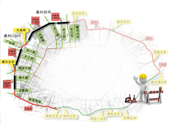 沈阳市西北二环快速路改造方案敲定!(图)