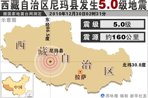 威海地震宜昌地震尼玛又地震 西藏那曲县城有