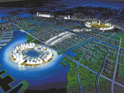 正在建设的龙湖cbd和已建成的郑东新区cbd以及南北运河两侧建筑群