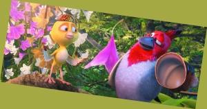 鹦鹉布鲁的伙伴佩德罗和尼科在丛林中举办亚马逊“达人秀”，“笑”果不错。