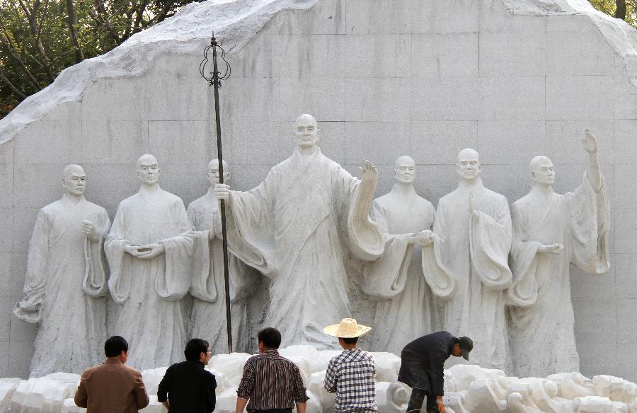 大型群雕《鉴真东渡》扬州落成(组图)