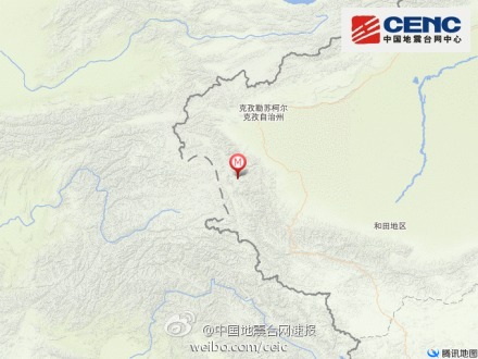 中新网4月19日电 据中国地震台网正式测定：4月19日18时41分在新疆维吾尔自治区克孜勒苏柯尔克孜自治州阿克陶县(北纬38.2度，东经75.5度)发生3.0级地震，震源深度93千米。
