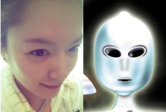 苟芸慧瘦身有成变回瓜子脸 晒大头照似外星人