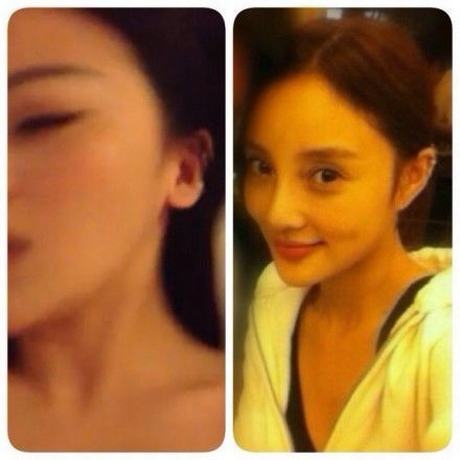 网友发现尽管李小璐与视频女主角有相同的耳钉，但却耳垂大小却不一致。（点击进入组图）
