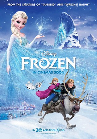 《冰雪奇缘》(frozen)全球票房突破10亿美元,是迪士尼电影公司第七部