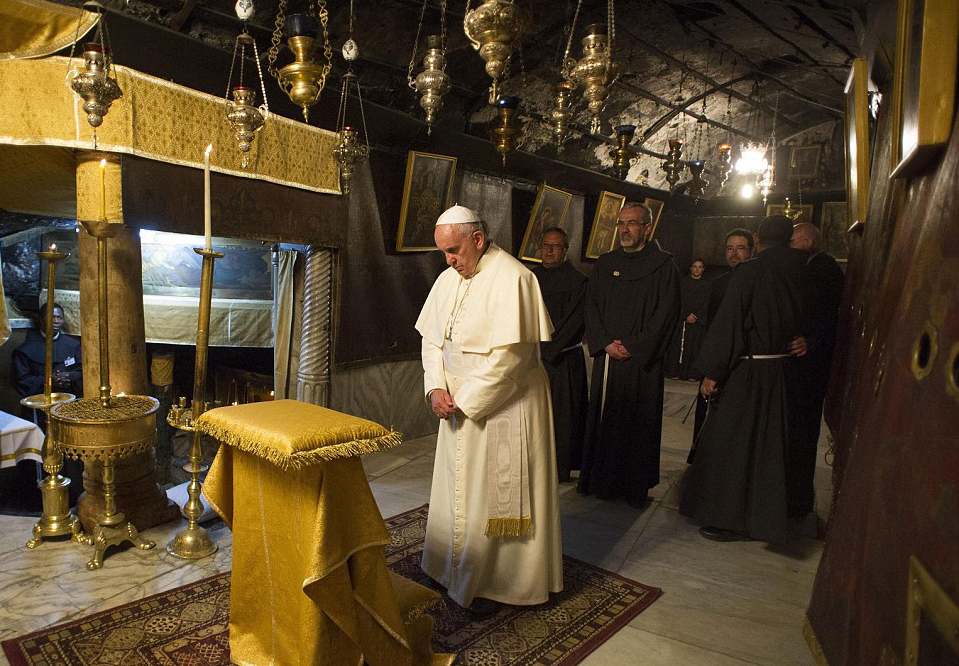 教皇访问耶路撒冷和伯利恒 在巴以隔离墙祈祷